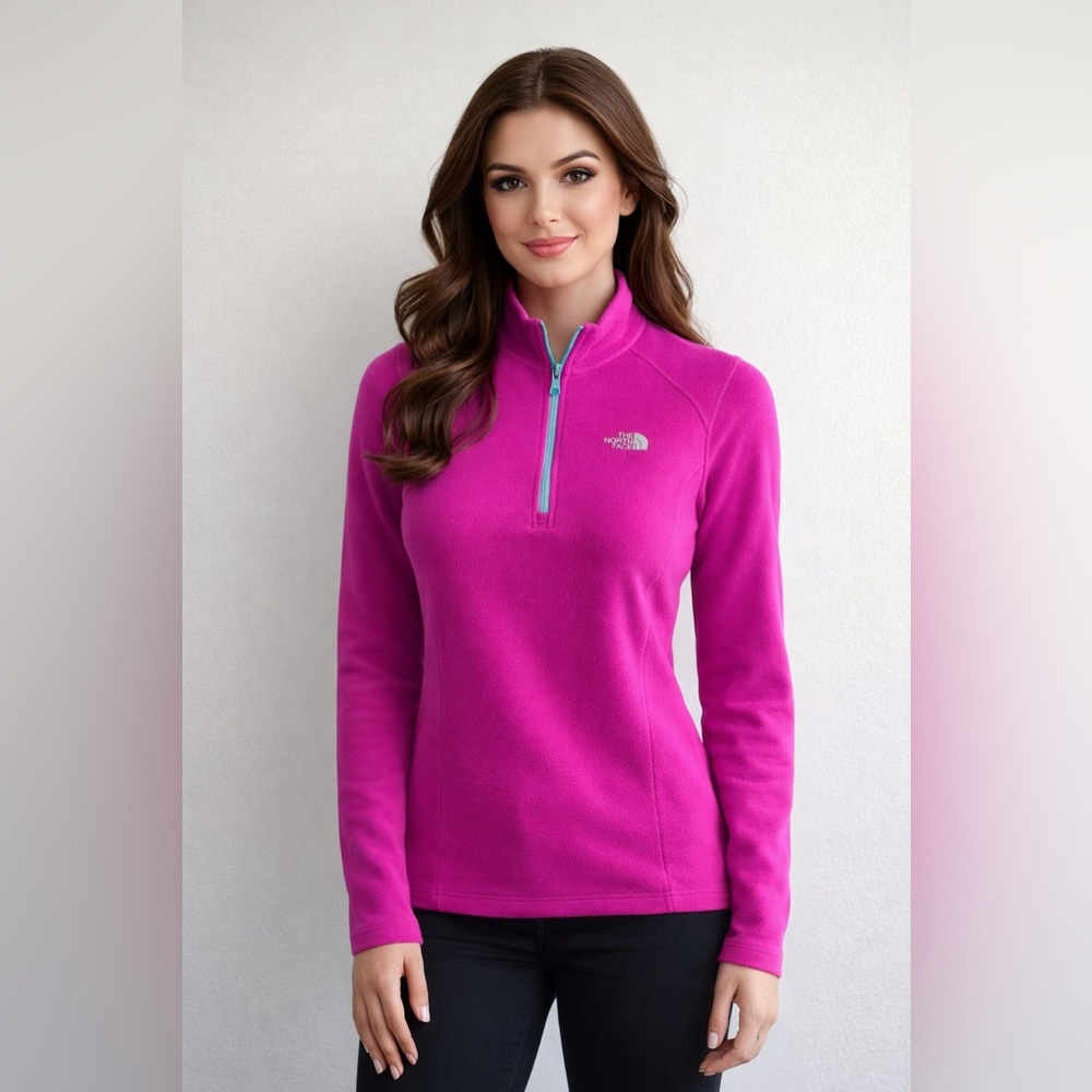 The North Face Vibrant Pink Half-Zip Fleece